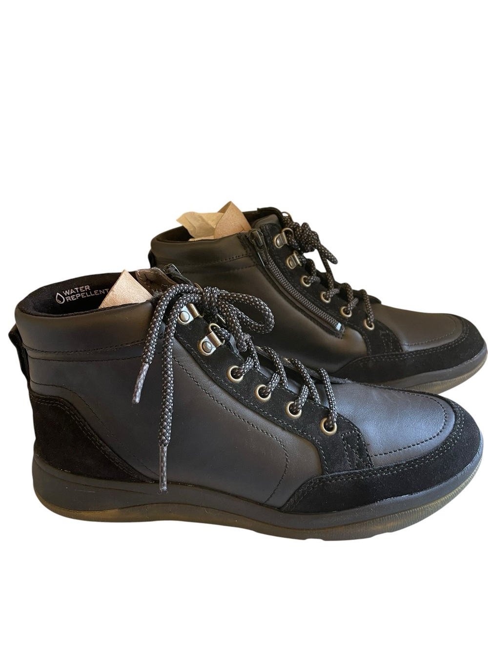 Vionic Whitley High Top Black Lace-Up Women's Sneaker Boots Size 9 NEW